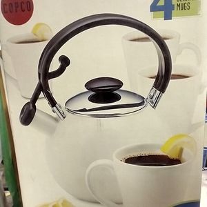 Claria tea kettle and mug set